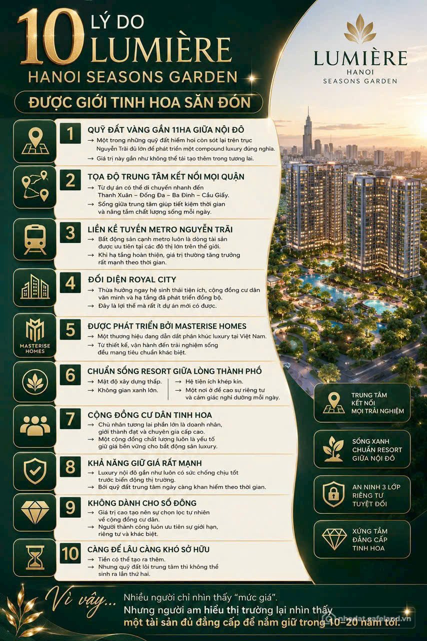 Bán căn hộ chung cư: BÁN CĂN CHUNG CƯ DỰ ÁN MASTERISE HOMES 233 NGUYỄN TRÃI.