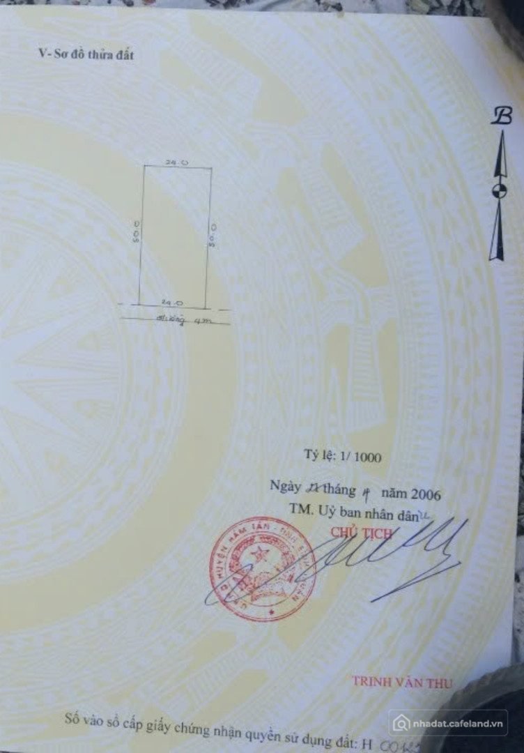 Bán đất thổ cư: Bán đất 1200m² ngang 24m giá 2.2 tỷ tại Xã Sơn Mỹ