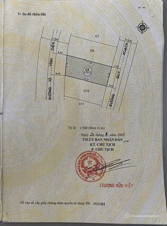 Bán đất thổ cư: Nền đất đẹp khu dân cư cao cấp. 2 mặt tiền trước và sau đường nh