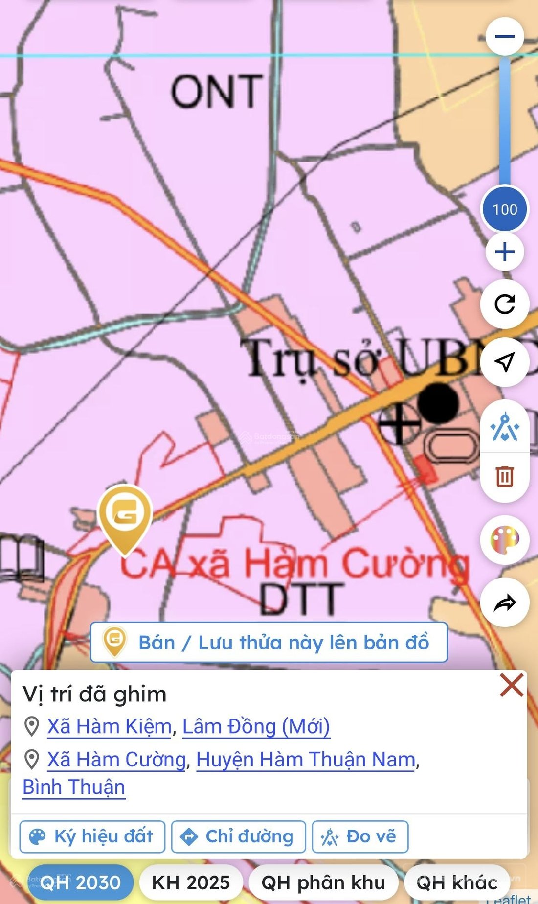 Bán đất thổ cư: Bán 1000m mặt tiền ql1a xã hàm kiệm