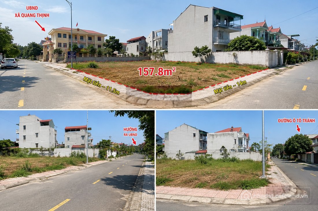 Bán đất thổ cư: Hiếm! lô góc 2 mặt tiền đấu giá 157.8m² rất hợp xây nhà + kinh d