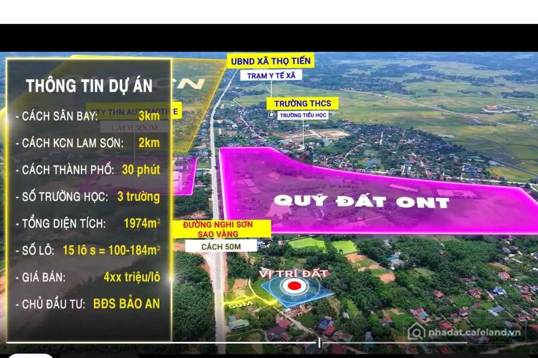Bán đất thổ cư: Đất nền giá rẻ triệu sơn cách đường nghi sơn sao vàng 50m giá 4x