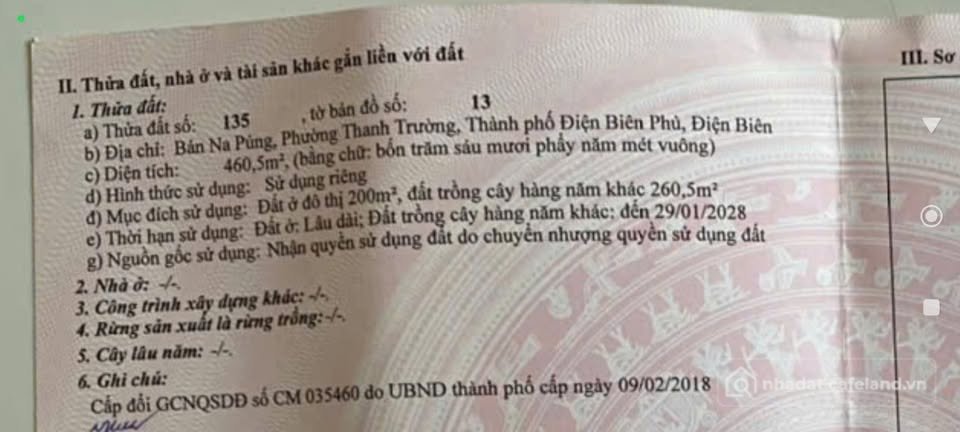 Bán đất thổ cư: Đất vàng Điện Biên mặt đường bến xe, 460m2, giá hời 1.7 tỷ