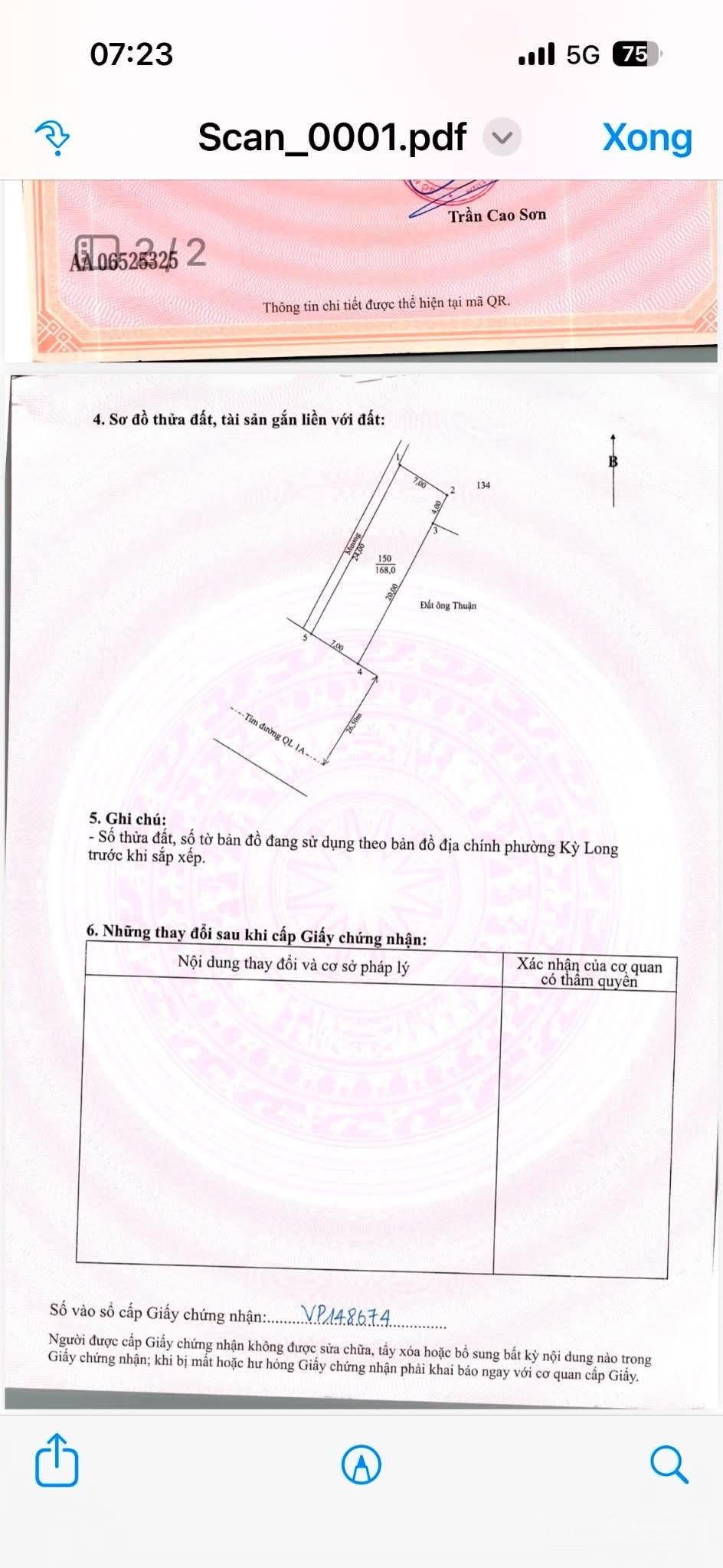 Bán đất thổ cư: Lô đất vip QL1A Kỳ Long, 168m2, mặt tiền 7m, cách ngã 3 Kỳ Long 