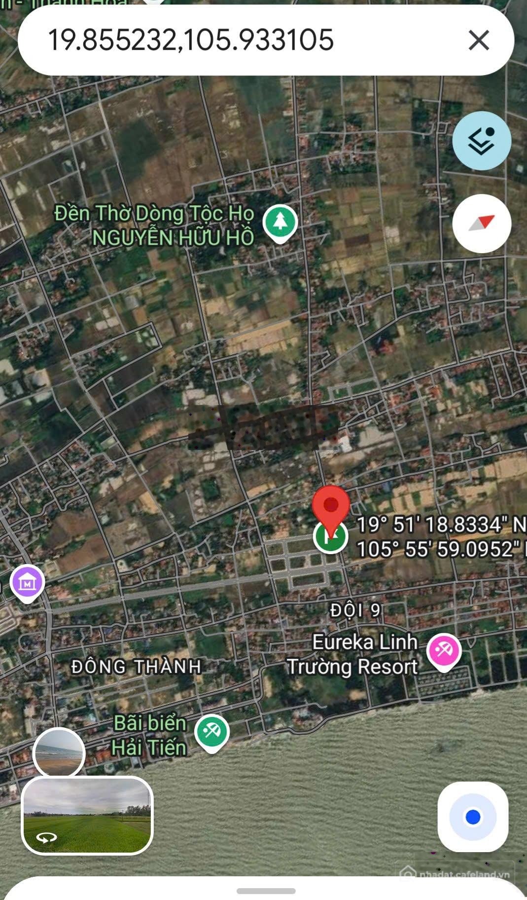 Bán đất thổ cư: Chính chủ Bán lô góc 85.1m2 đất đấu giá gần bãi biển Hải Tiến