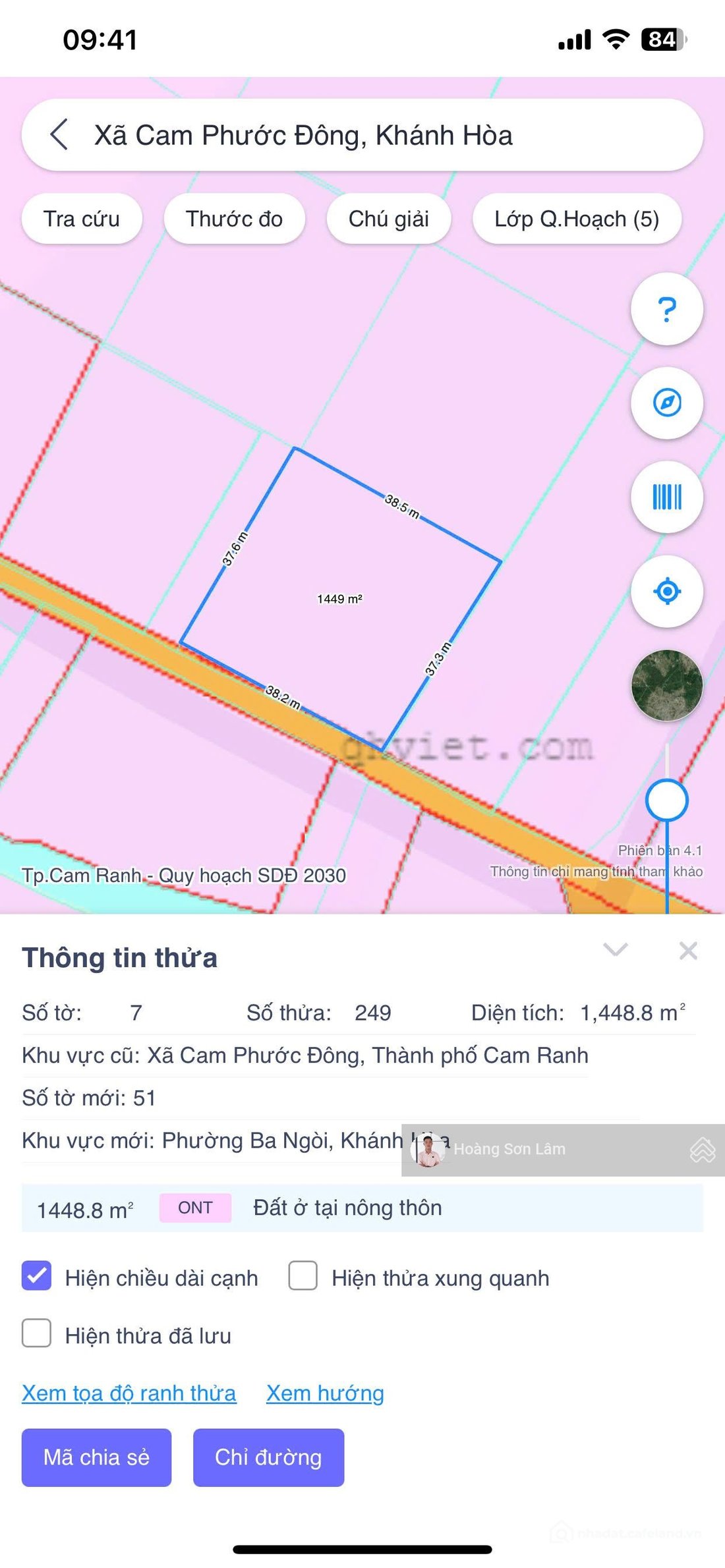 Bán đất thổ cư: Bán Đất Full Thổ - Hợp Lý Để Tách 5 Thửa Nhỏ, Hình Đất Cực Kì Câ