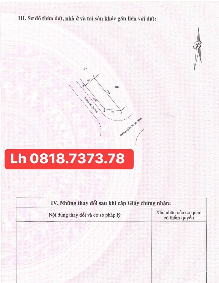 Bán đất thổ cư: Bán nhanh căn góc 2 mặt tiền đường 16m, 78m2 tại khu công an, Ph