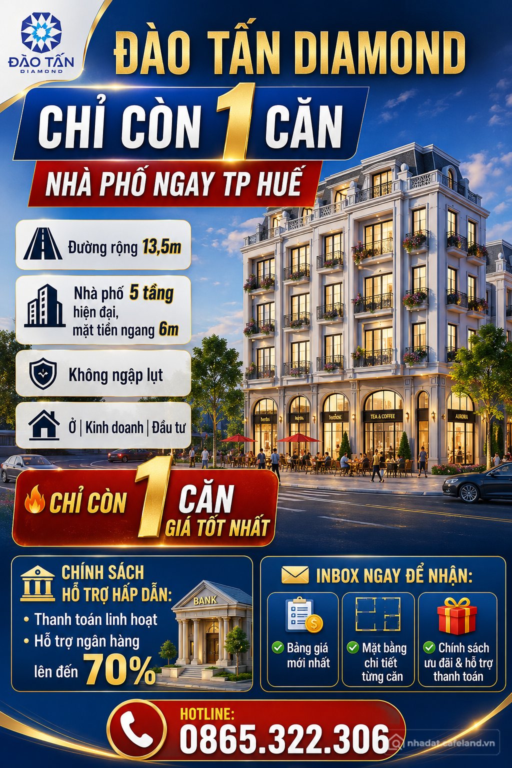 Bán nhà phố dự án: Đào Tấn Diamond biểu tượng nhà phố ngay trung tâm thành phố H