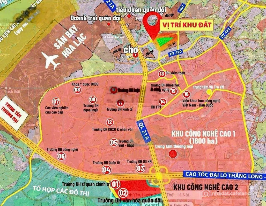 Bán đất thổ cư: Đất nền CNC gần trường FPT và Đại học Quốc Gia