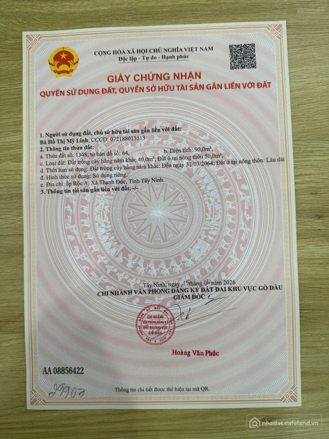 Bán đất thổ cư: Đất góc 2 mặt tiền 299tr liền kề KCN Thạnh Đức và KCN Hiệp Thạnh