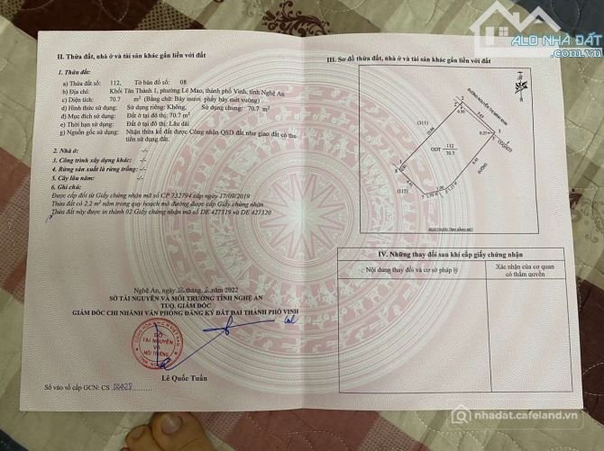 Bán nhà riêng: BÁN LÔ GÓC MẶT ĐƯỜNG NGUYỄN THỊ MINH KHAI LÊ MAO TP VINH