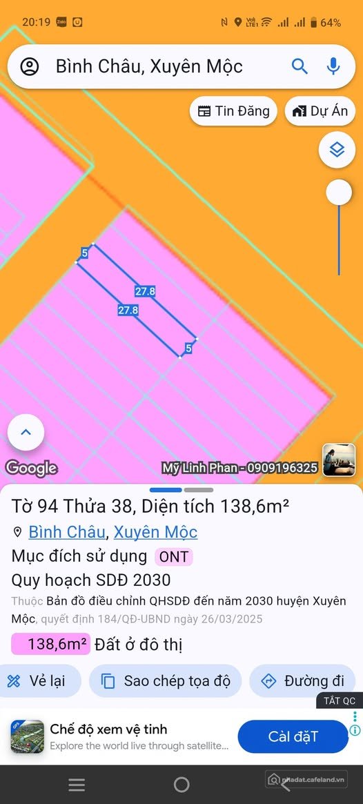 Bán đất thổ cư: Đất tái định cư ven biển Bình Châu 5x27m, full thổ cư, giá 2.8 t