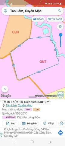 Bán đất thổ cư: Bán Đất 83918m2 giá 33 tỷ tại Xã Tân Lâm Huyện Xuyên Mộc Bà Rịa 