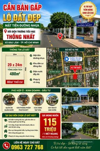 Bán đất thổ cư: ĐẤT Ở ĐỐI DIỆN TRƯỜNG HỌC TIỆN KINH DOANH BUÔN BÁN