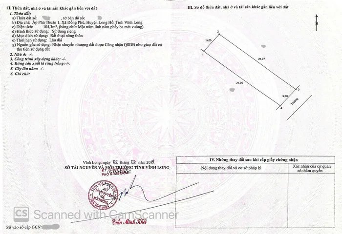 Bán đất thổ cư: Bán Đất 105.3m2 thổ cư giá 1.1 tỷ tại - Chọn - Xã Đồng Phú Huyện