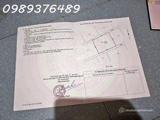 Bán đất thổ cư: Chính chủ cần bán đất tại thị trấn Khánh Hải, Ninh Thuận, DT 3.2