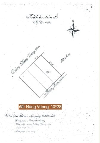Bán đất thổ cư: Bán Đất 280m2 có sẵn 280 m2 thổ cư giá 6.95 tỷ tại Đường Hùng Vư