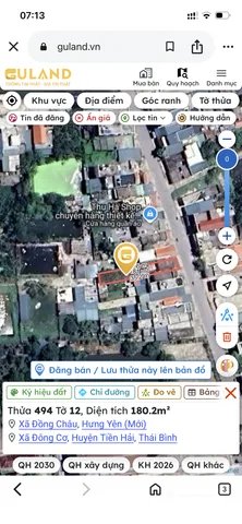 Bán đất thổ cư: Bán Đất 180m2 có sẵn 180 m2 thổ cư giá 3.5 tỷ tại Xã Đông Cơ Huy