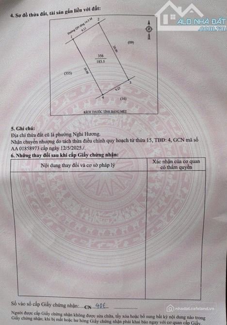 Bán đất thổ cư: Đất Cửa Lò 183.5m2 đường 17M thông, mặt tiền hơn 9M, gần Quảng T