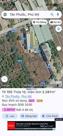 Bán đất thổ cư: Bán Đất 2287m2 có sẵn 70 m2 thổ cư giá 13.7 tỷ tại Xã Tân Phước 