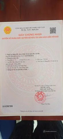 Bán đất thổ cư: Bán Đất 174.9m2 giá 1.3 tỷ tại Đường Quốc lộ 54 Xã Bình Thành Hu