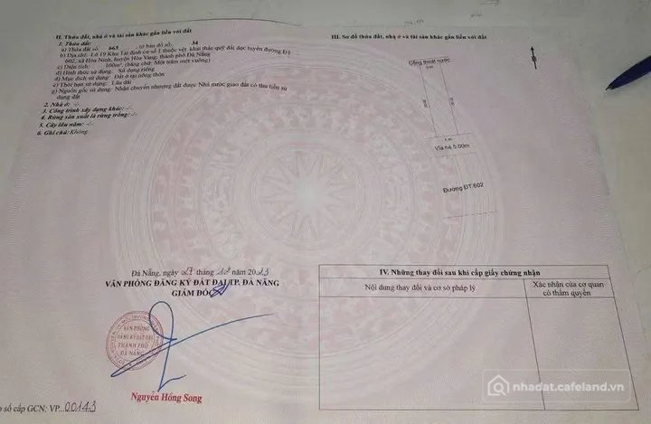 Bán đất thổ cư: Làm việc trực tiếp giá tốt !!! Bán đất mặt tiền DT602 Hòa Van