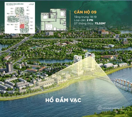 Bán căn hộ chung cư: DUY NHẤT 1 CĂN 2PN VIEW TRỌN HỒ ĐẦM VẠC – LUXORA VĨNH YÊN