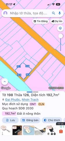 Bán đất thổ cư: Cần bán lô đất 2 mặt tiền có thổ cư giá 2ty250