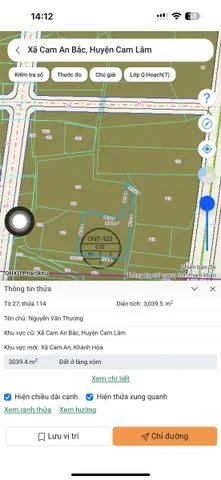 Bán đất thổ cư: HIỀN LƯƠNG – CAM AN – 3.039 M² – GIÁ CHỈ 550 TRIỆU/SÀO