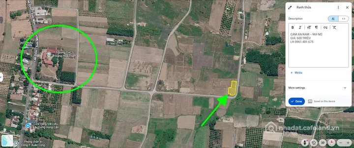 Bán đất thổ cư: VĨNH ĐÔNG – CAM AN – 969 M² – GIÁ CHỈ 550 TRIỆU