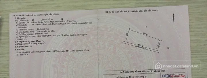 Bán đất thổ cư: Bán Đất 9100m2 giá 14 tỷ tại Xã Tân Lâm Huyện Xuyên Mộc Bà Rịa -