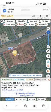 Bán đất thổ cư: Bán Đất 400m2 giá 2.4 tỷ tại Đường Tỉnh 767 Thị trấn Vĩnh An Huy