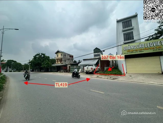Bán đất thổ cư: Bán đất 107m2 mặt tỉnh lộ 419 Phường Chương Mỹ, Kinh Doanh Đỉnh,