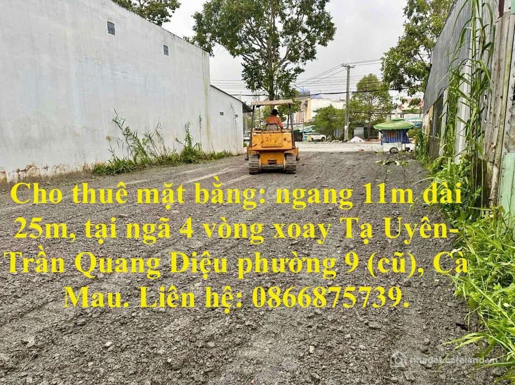 Bán đất thổ cư: Bán gấp mặt bằng Phường 9 ngay Vòng xoay Tạ Uyên - Trần Quang Di