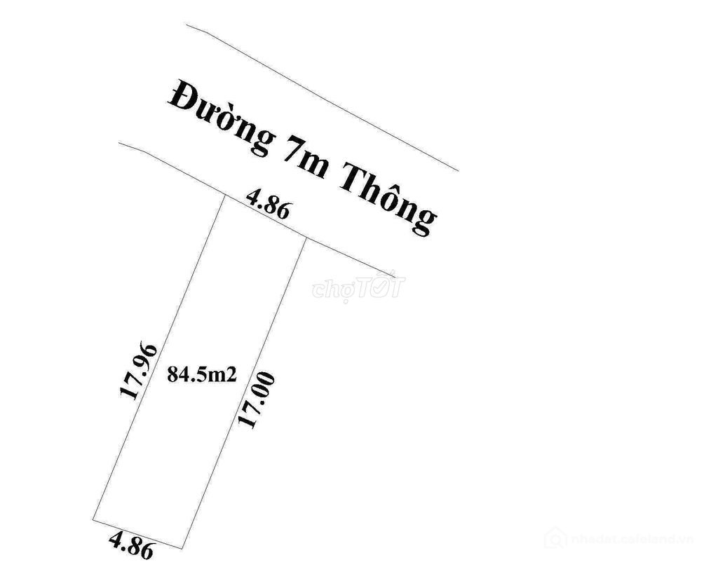 Bán đất thổ cư: Bán 84,5m2 P.Vân Hà, TP Bắc Ninh. Full thổ cư, đường 7m. giáp và