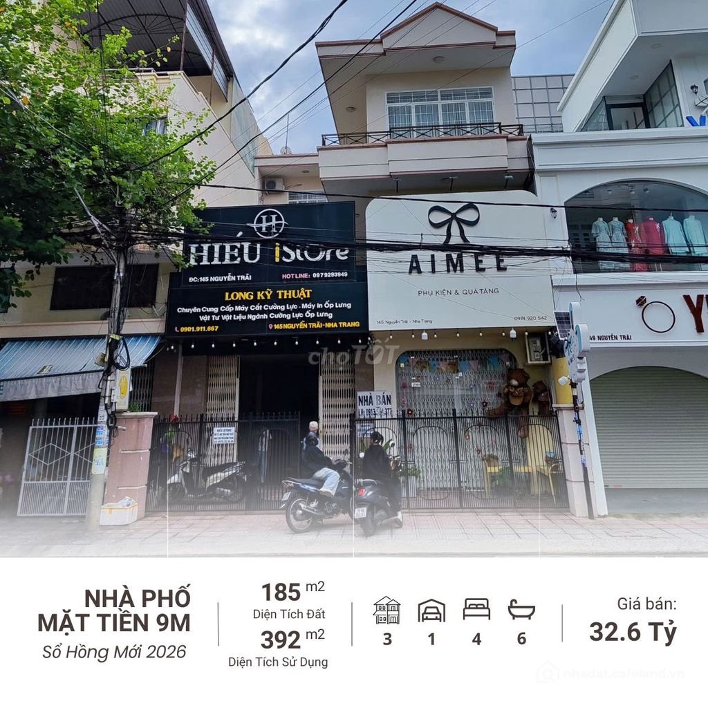 Bán nhà riêng: Bán Nhà Phố MT 9m - Nguyễn Trãi Nha Trang - 392m2 - Sổ Mới 2026