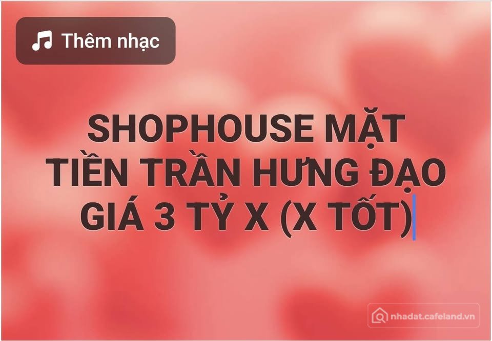 Bán nhà riêng: Chính chủ bán gấp nhà phố mặt tiền Trần Hưng Đạo, Hậu Giang chỉ 3