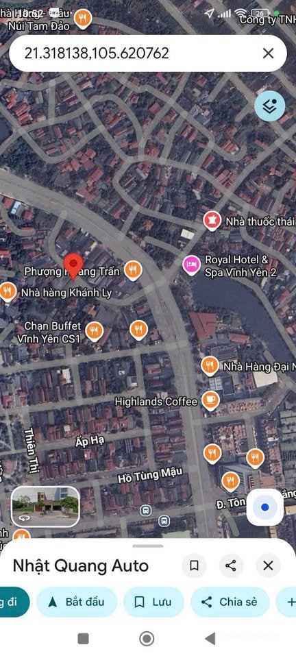 Bán đất thổ cư: Đất 237m2 mặt tiền 9.5m đường Nguyễn Tất Thành, Vĩnh Phúc