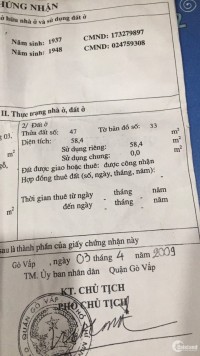 Chính chủ cần bán nhà đường Nguyễn Văn Công, Gò Vấp LH 0704.770.531