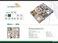 [An Bình City] Căn hộ 3PN 89m2 ban công Bắc thoáng mát, view hồ điều hòa và quản