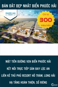 Đất rẻ, gần biển, gần khu du lịch, cạnh Hồ Tràm, giá chỉ 9tr/m2 ngân hàng hỗ trợ