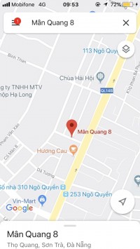 Đất Sơn Trà Giá Rẻ, 2 mặt tiền Mân Quan 8. đường 7m5