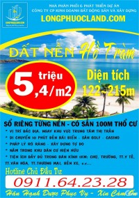 ĐẤT NỀN THỔ CƯ BIỂN HỒ TRÀM - 5TR4/M2 ️ SỔ RIÊNG - NGAY TT THỊ TRẤN