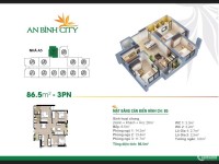 Bán nhanh căn góc lồi 3PN An Bình City, tầng trung view hồ,giá 2,85 tỷ bao phí