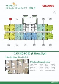 Căn hộ tầng cao An Bình City 113m2 , View hồ điều hòa thoáng mát