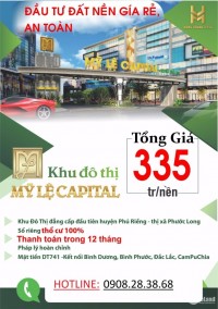 Bán 100m đất chính chủ 335tr không qua môi giới TP Bình Phước LH: 0908.28.38.68