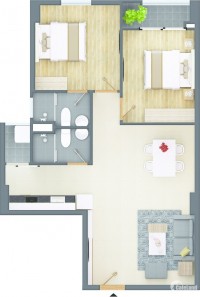 Cho thuê chung cư Cityland 2 PN – Tầng 2 block P2