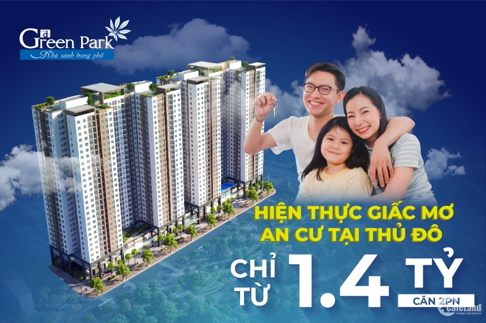 PĐ Green Quỹ căn mới nhất chỉ 1,4 tỷ sở hữu ngay căn hộ 2 phòng ngủ LS 0%