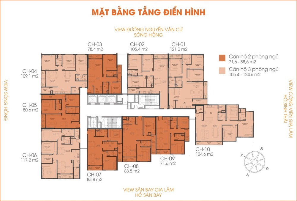 Bán căn hộ cao cấp 3 phòng ngủ, vị trí góc tại Premier Berriver Long Biên