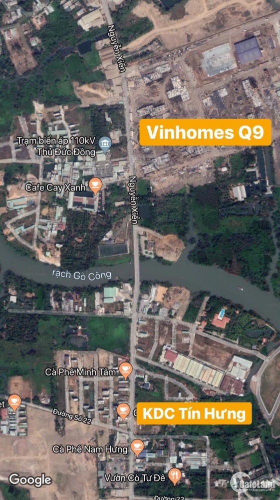 Cần bán đất biệt thự view sông đối diện Vinhomes quận 9